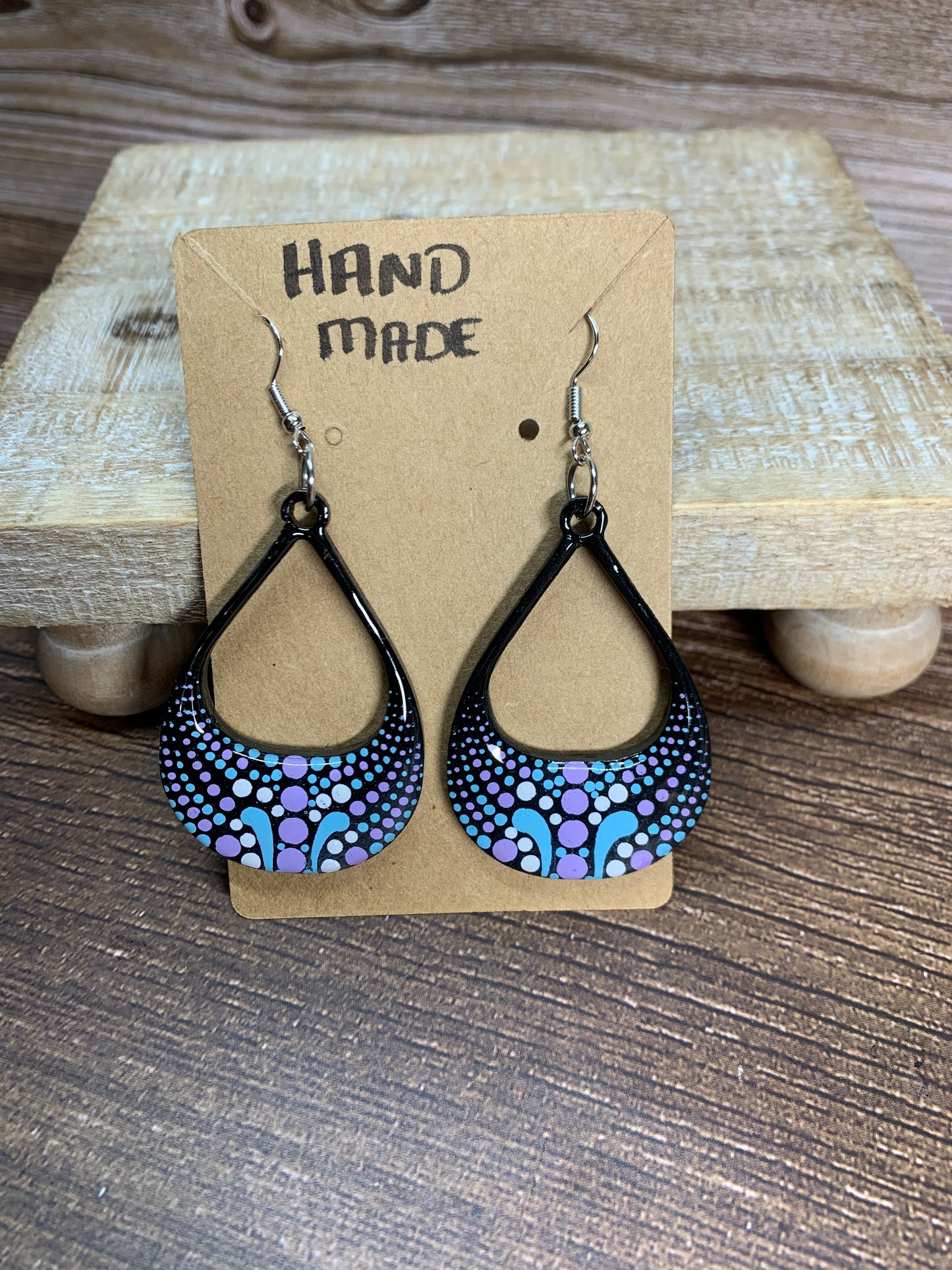 ER#14 Lavender and Blue Dotted Earrings