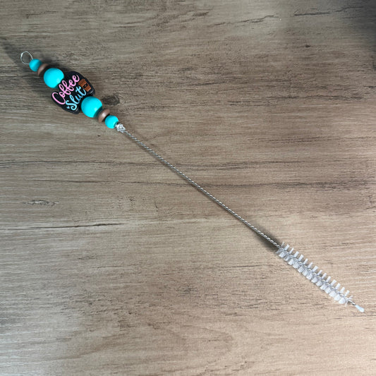 Beaded straw cleaner