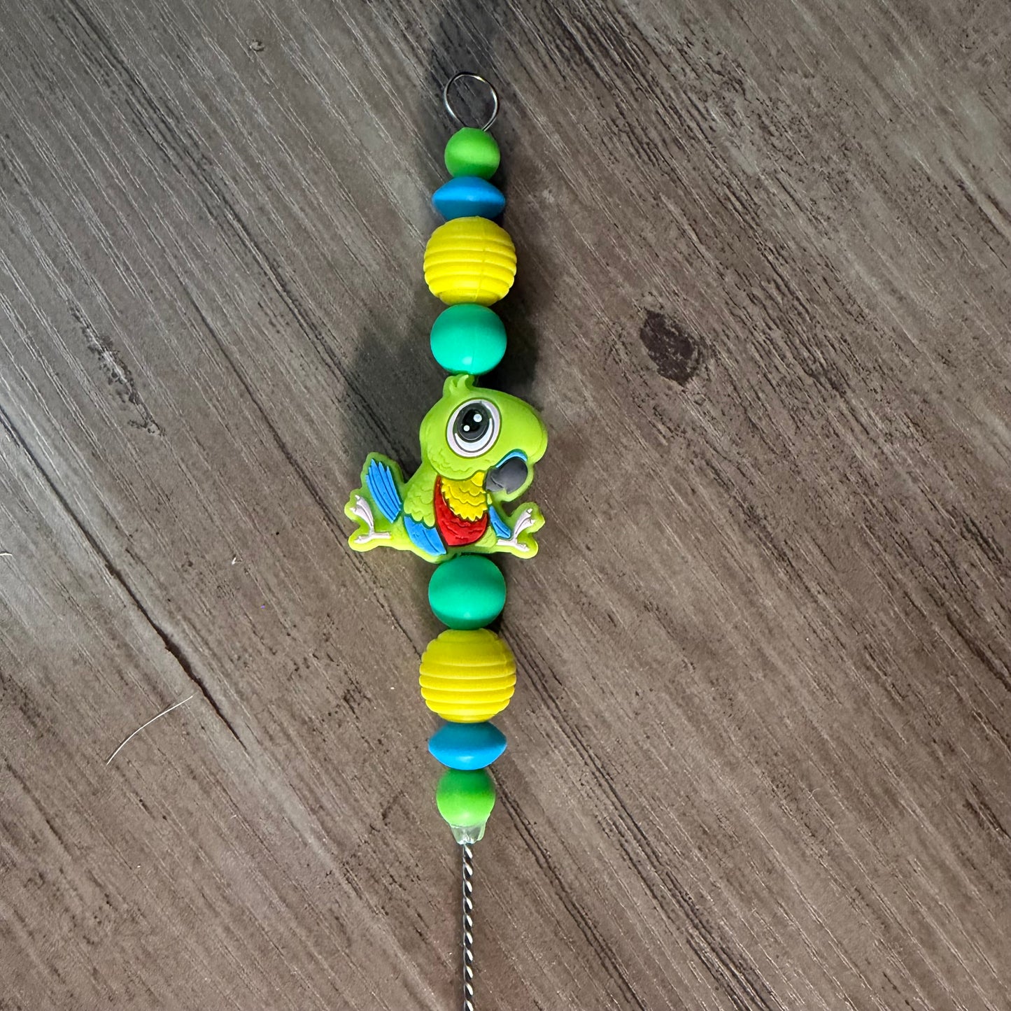 Beaded straw cleaner