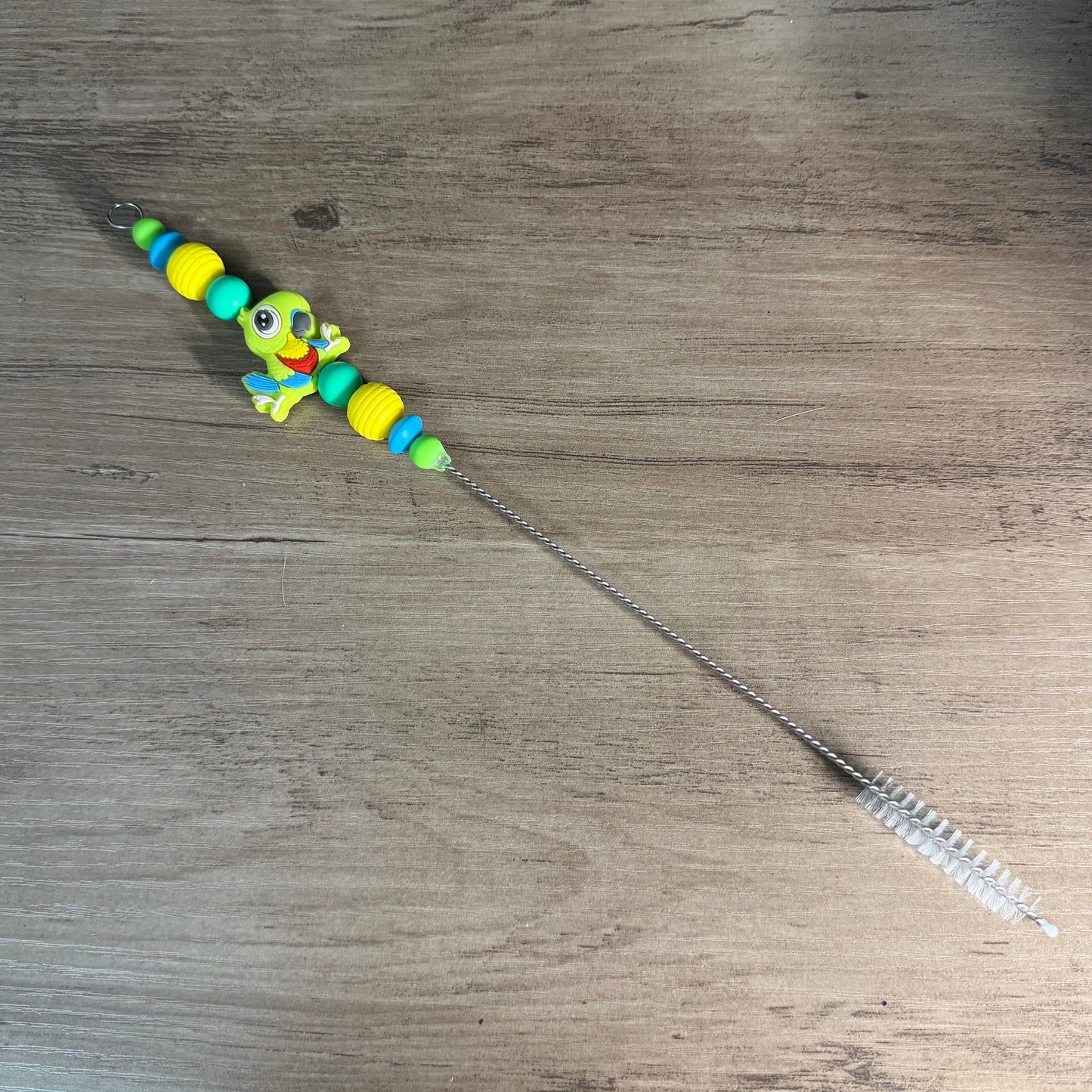 Beaded straw cleaner