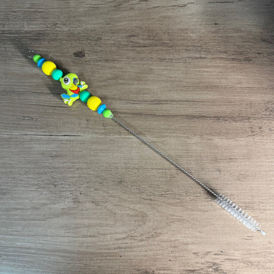 Beaded straw cleaner