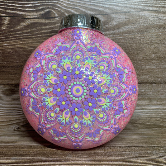 #221 Glittered Dot Art Ornament