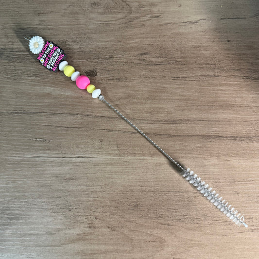 Beaded straw cleaner