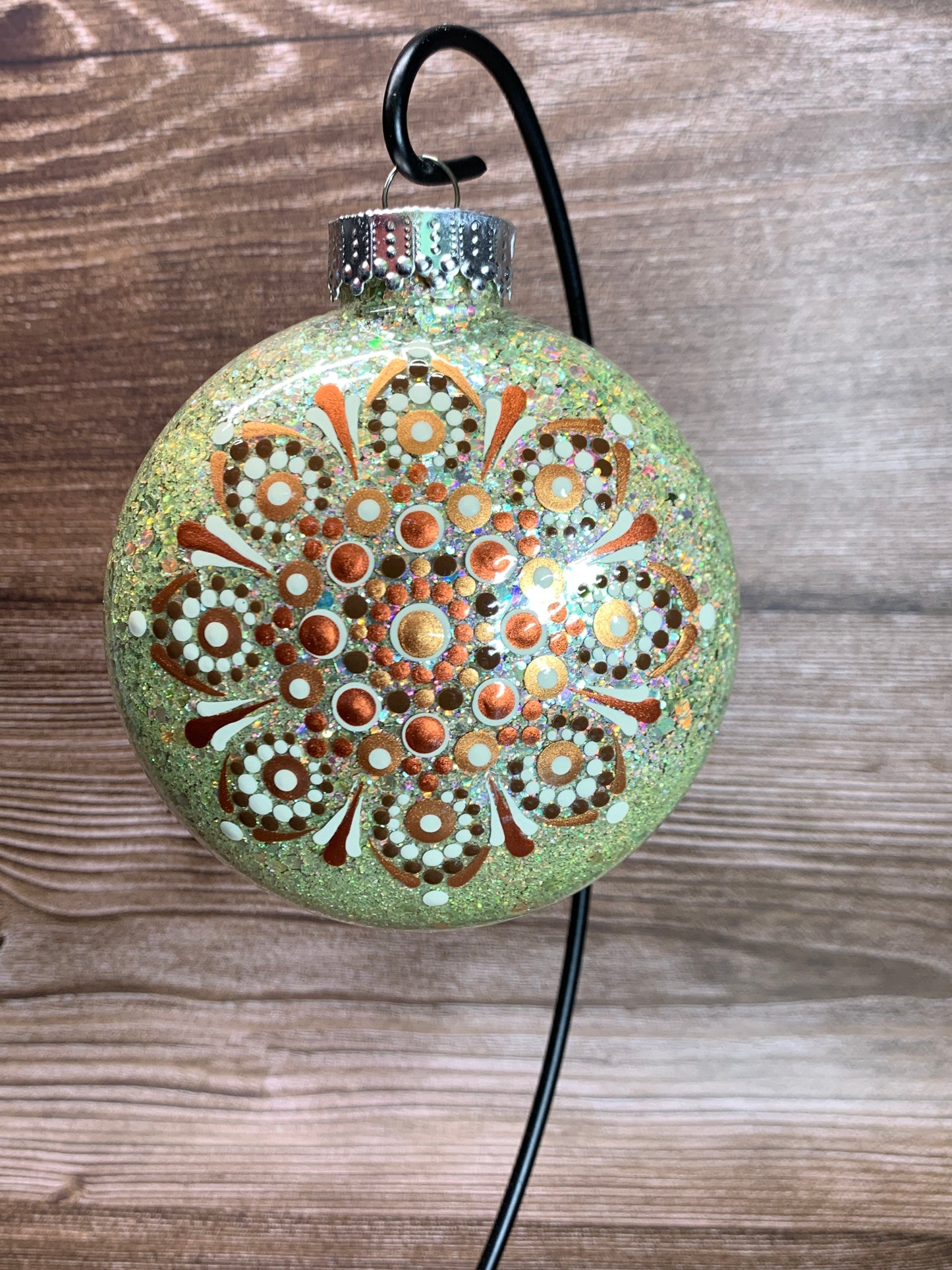 #34 Glittered Dot Art Ornament