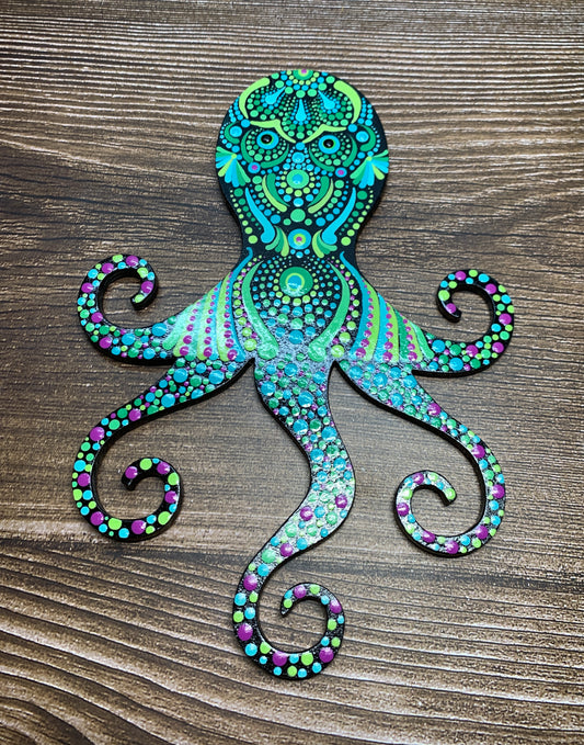 Menacing Octopus Dotted Wall Art