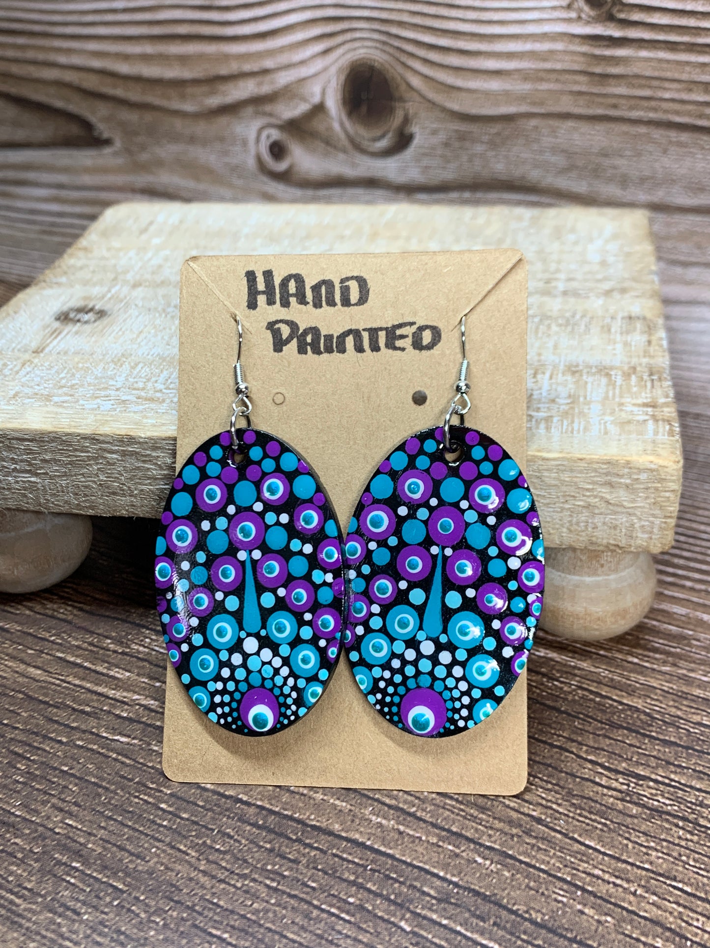 ER#26 Teal & Purple Dotted Earrings