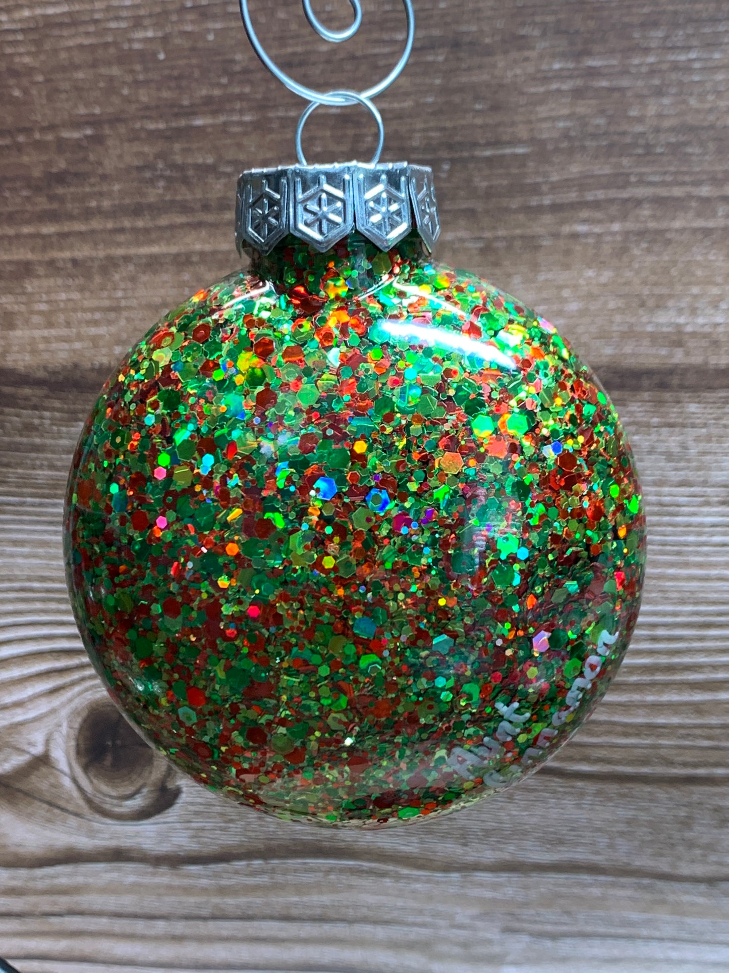 #111 Glittered Dot Art Mandala Ornament
