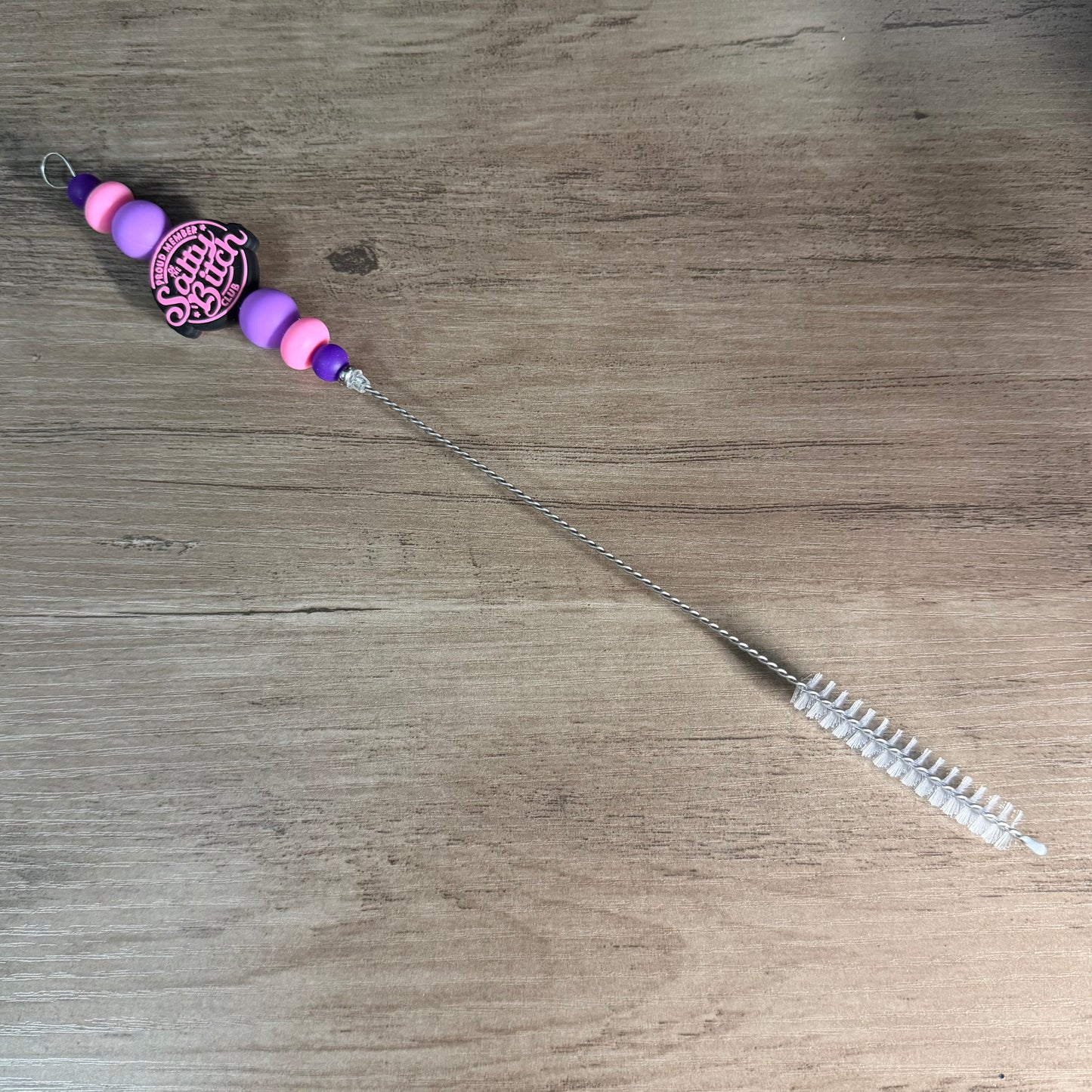 Beaded straw cleaner