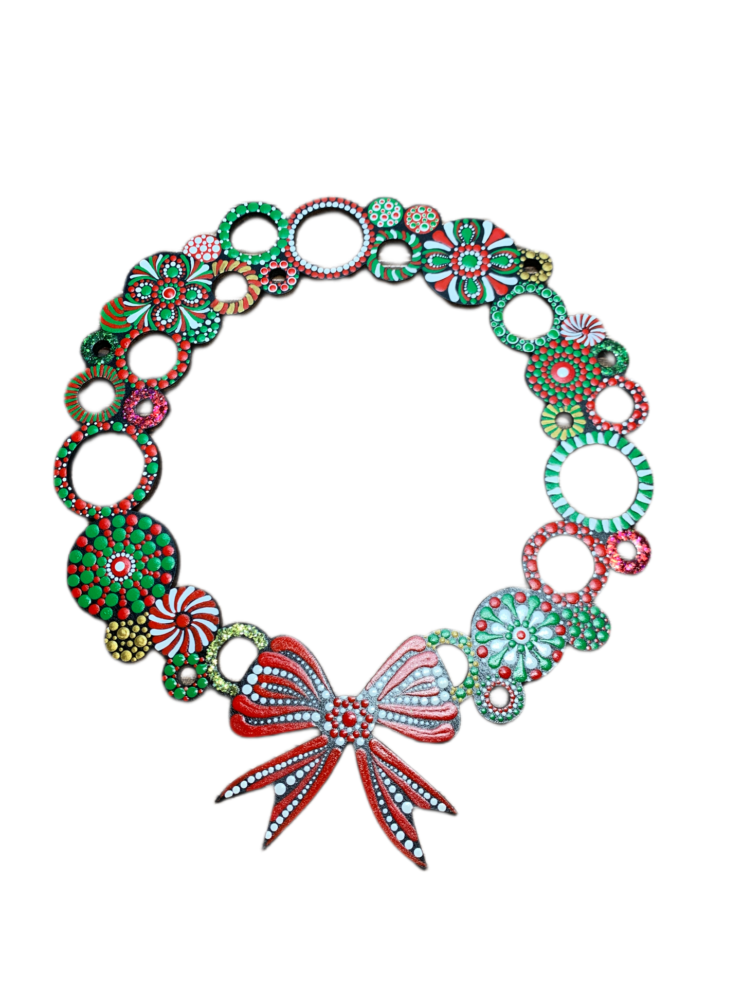 Christmas Wreath Mandala Dot Art Wall Decor