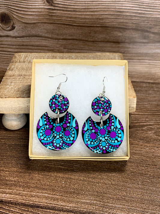 ER#3Teal and Purple Dotted Earrings