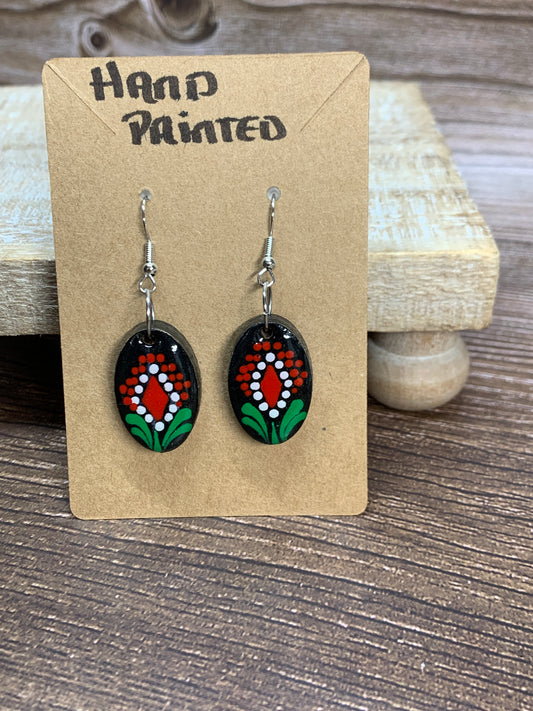 ER#31 Red, White & Green Dotted Earrings