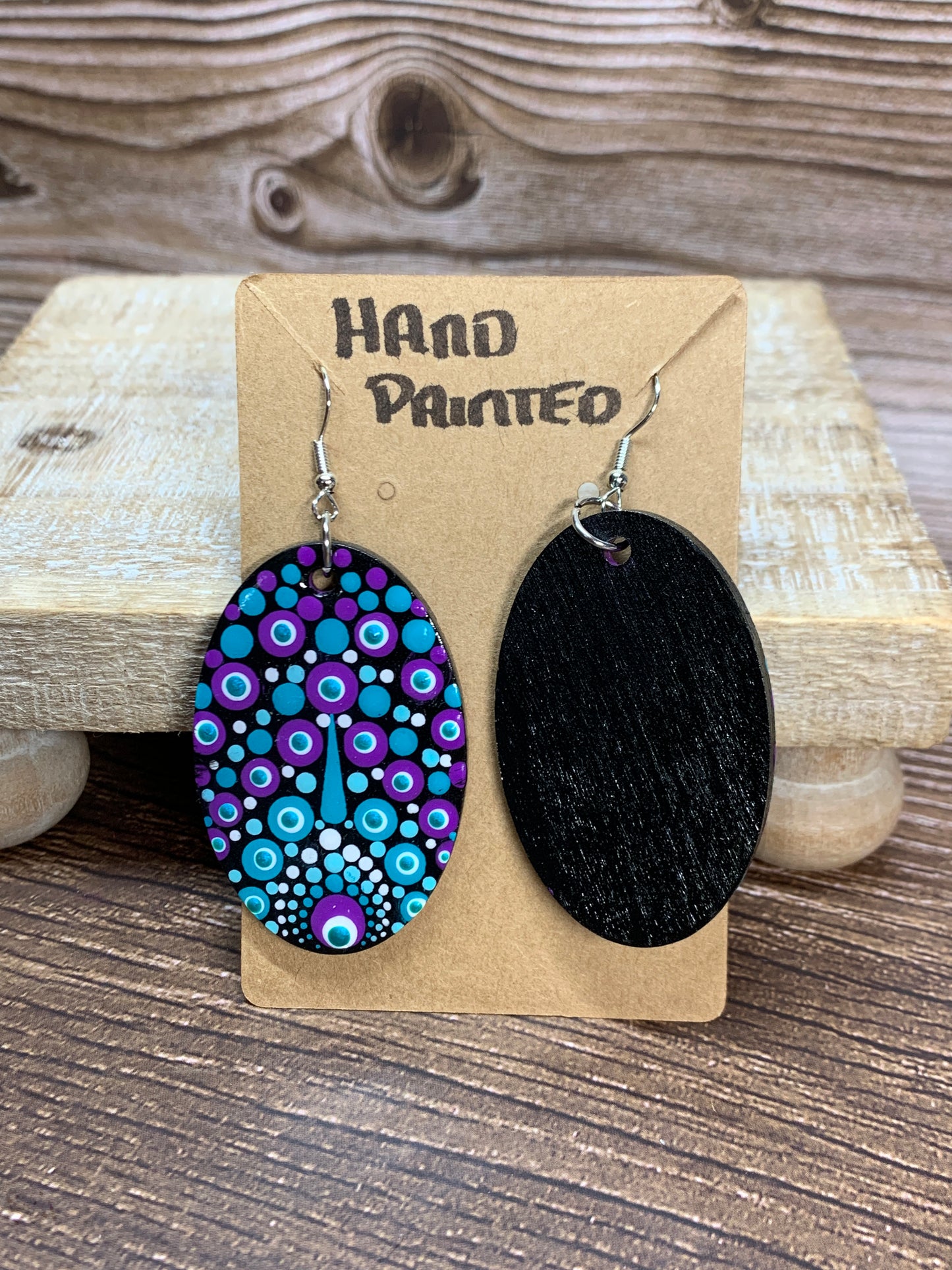 ER#26 Teal & Purple Dotted Earrings