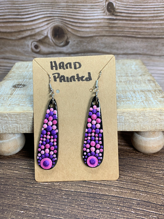 ER#20 Pink & Purple Metallic Dotted Earrings