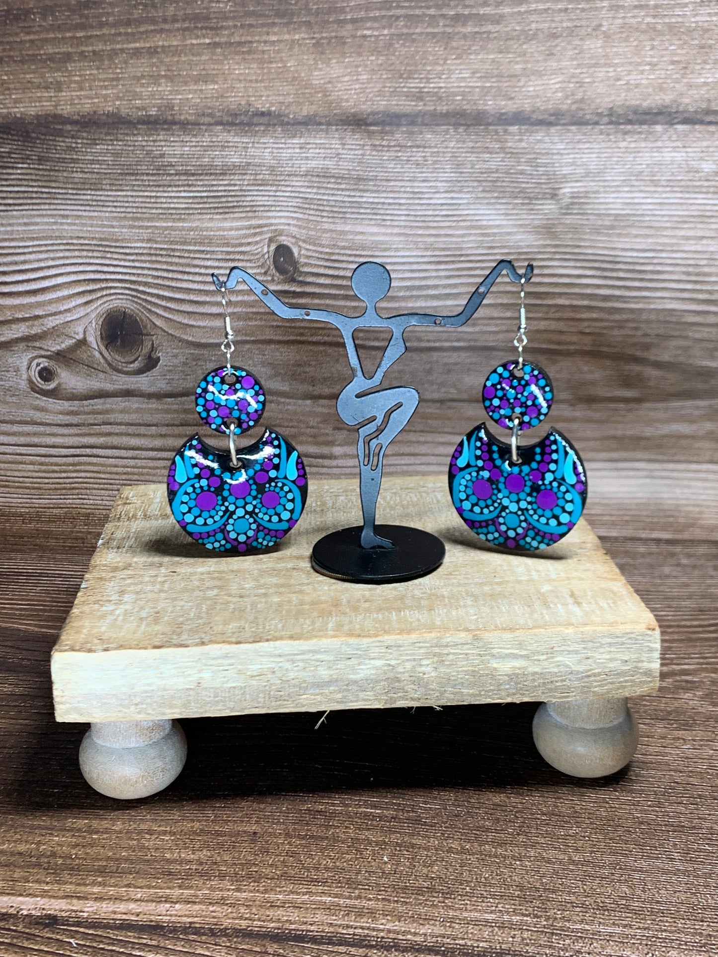 ER#3Teal and Purple Dotted Earrings