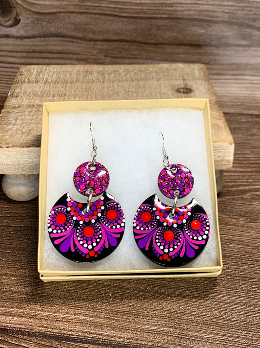 ER#4Red & Purple Dotted Earrings