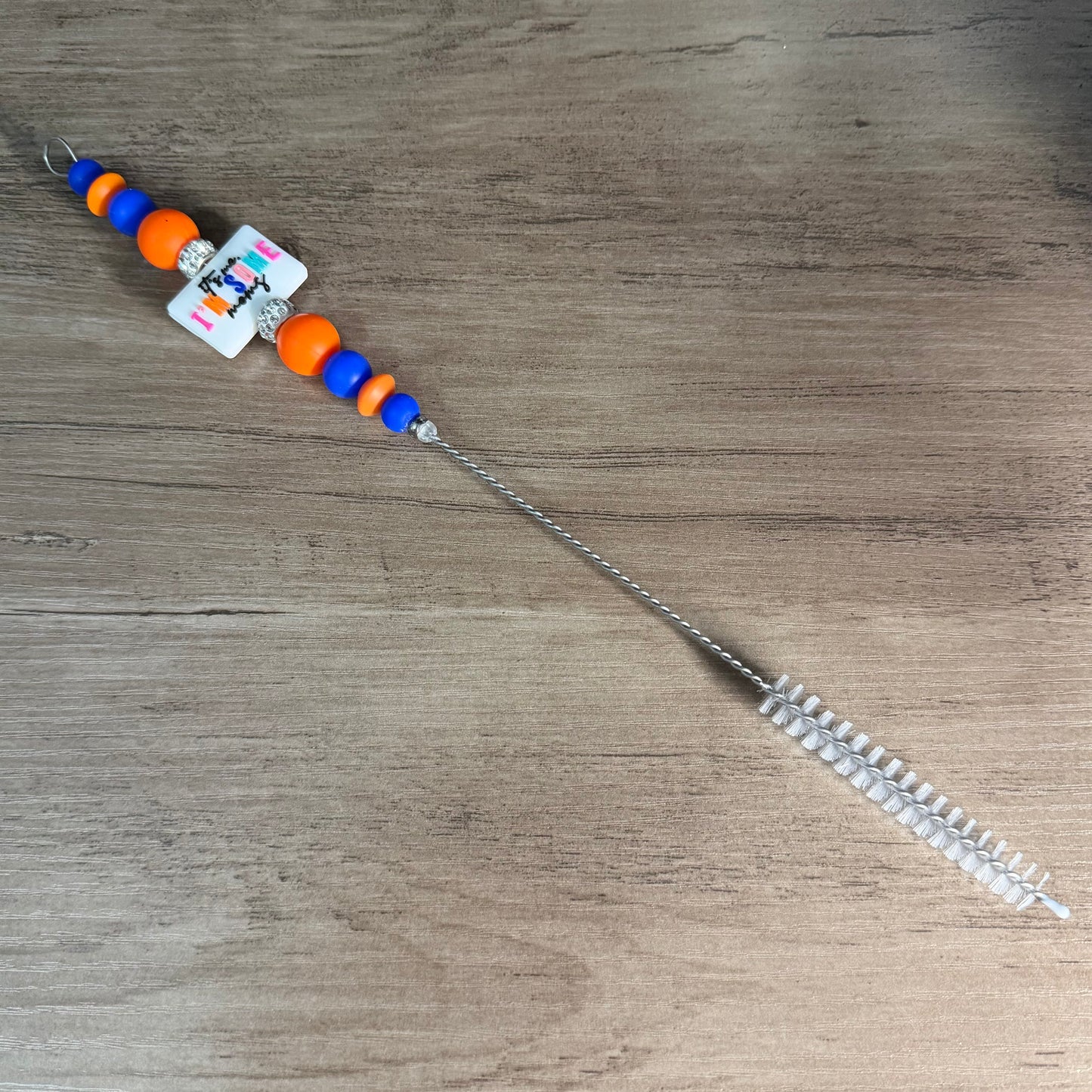 Beaded straw cleaner