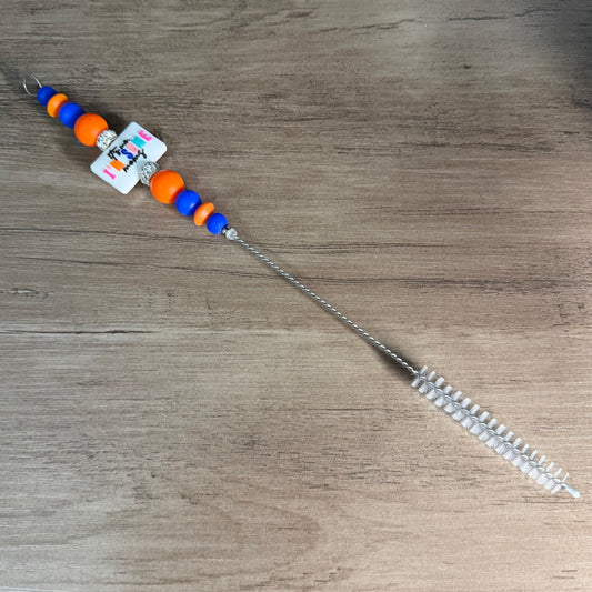 Beaded straw cleaner