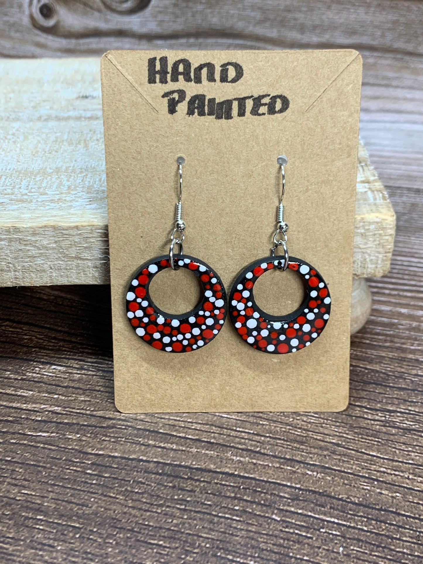 ER#34 Red & White Dotted Earrings