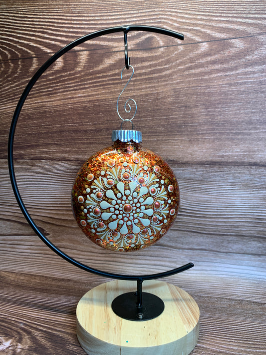 #93 Glittered Dot Art Ornament