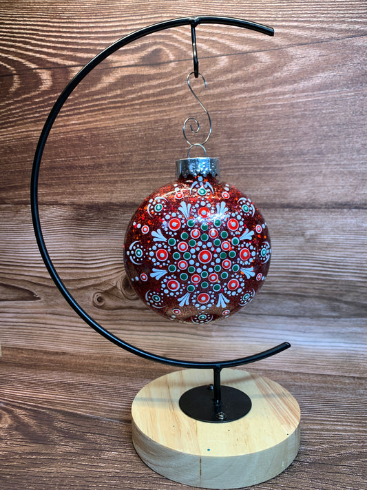 #86 Glittered Dot Art Ornament