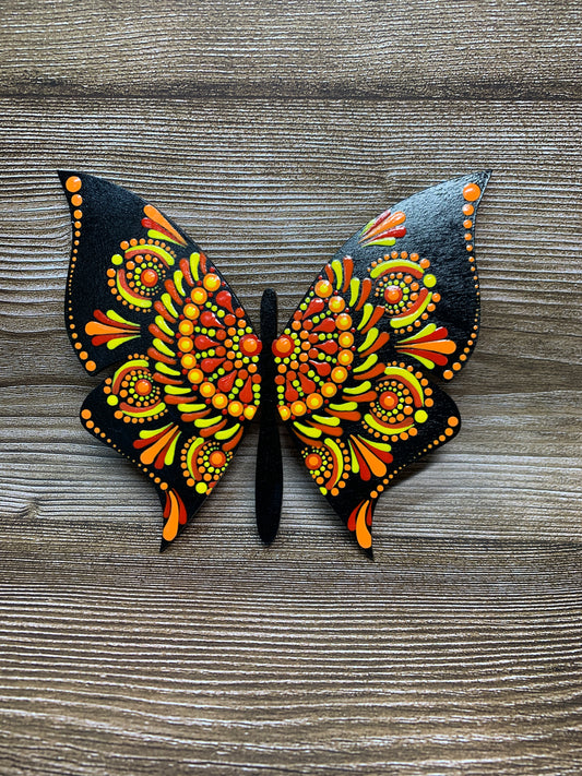 Fantasy Monarch Butterfly Dot Art Magnet