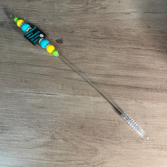 Beaded straw cleaner