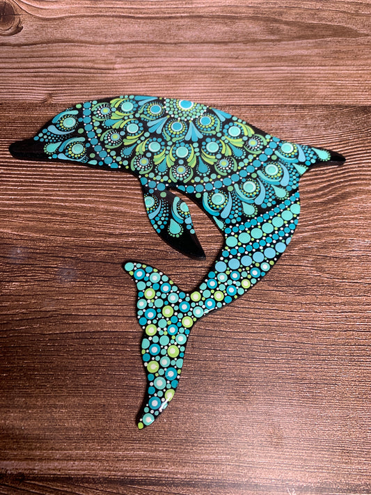 Diving Dolphin Dotted Wall Art