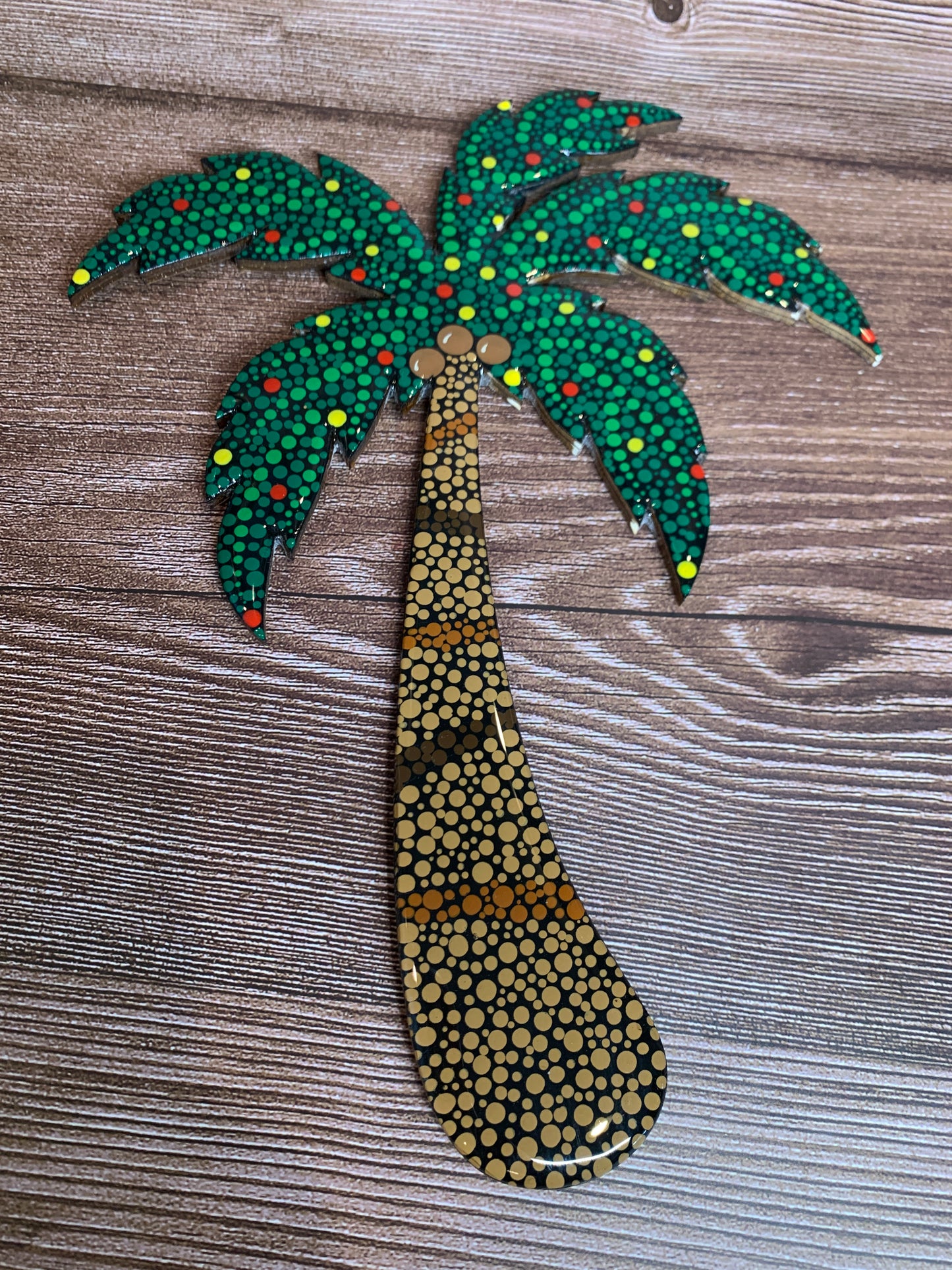 Christmas coconut palm wall hanging