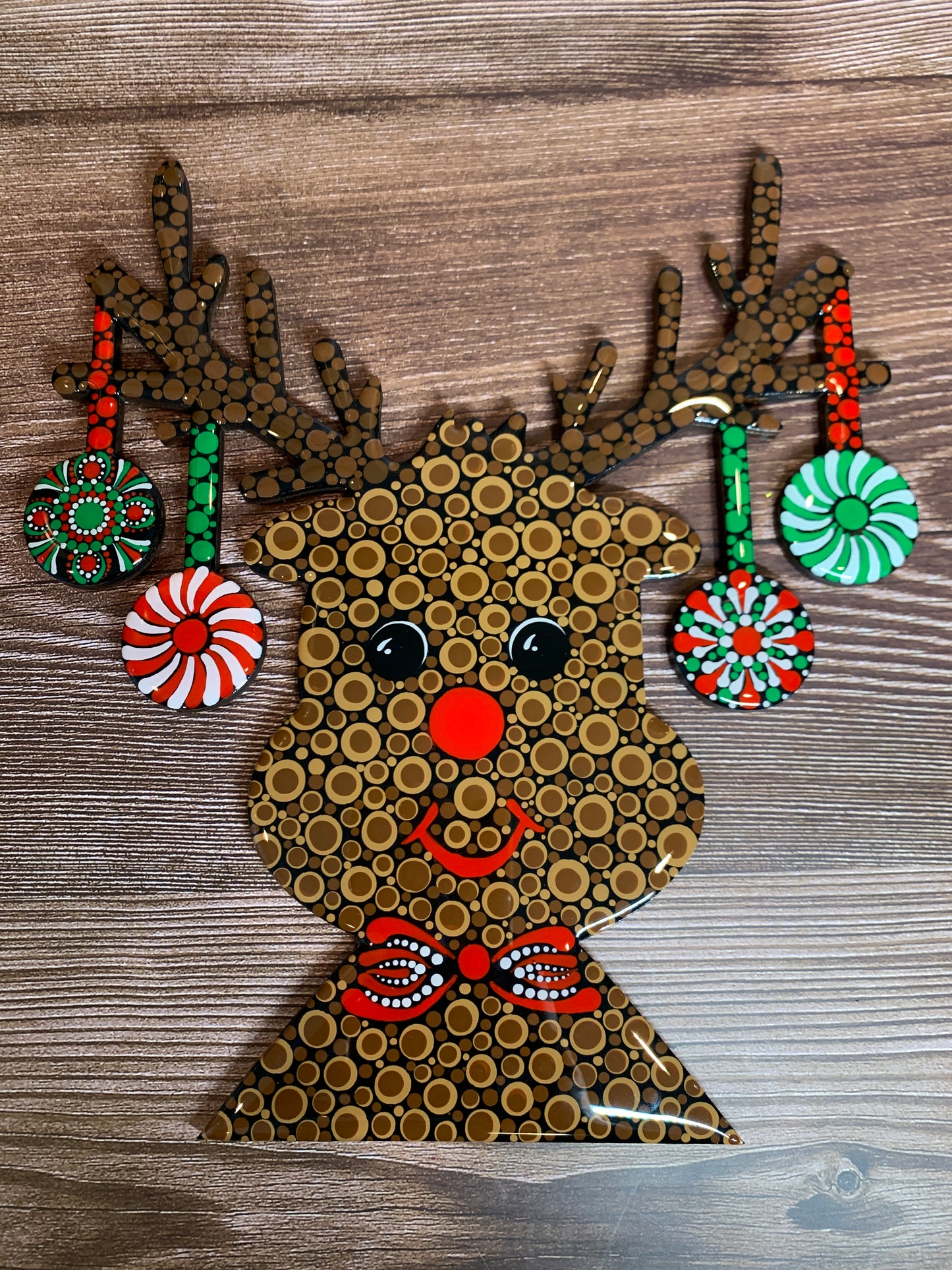 Festive Reindeer Dot Art Wall Decor