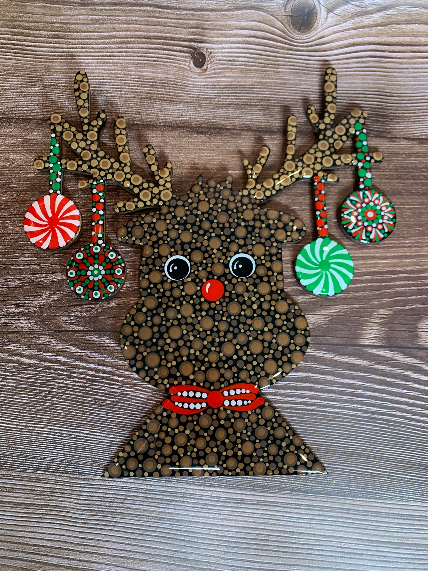 Festive Reindeer Dot Art Wall Decor