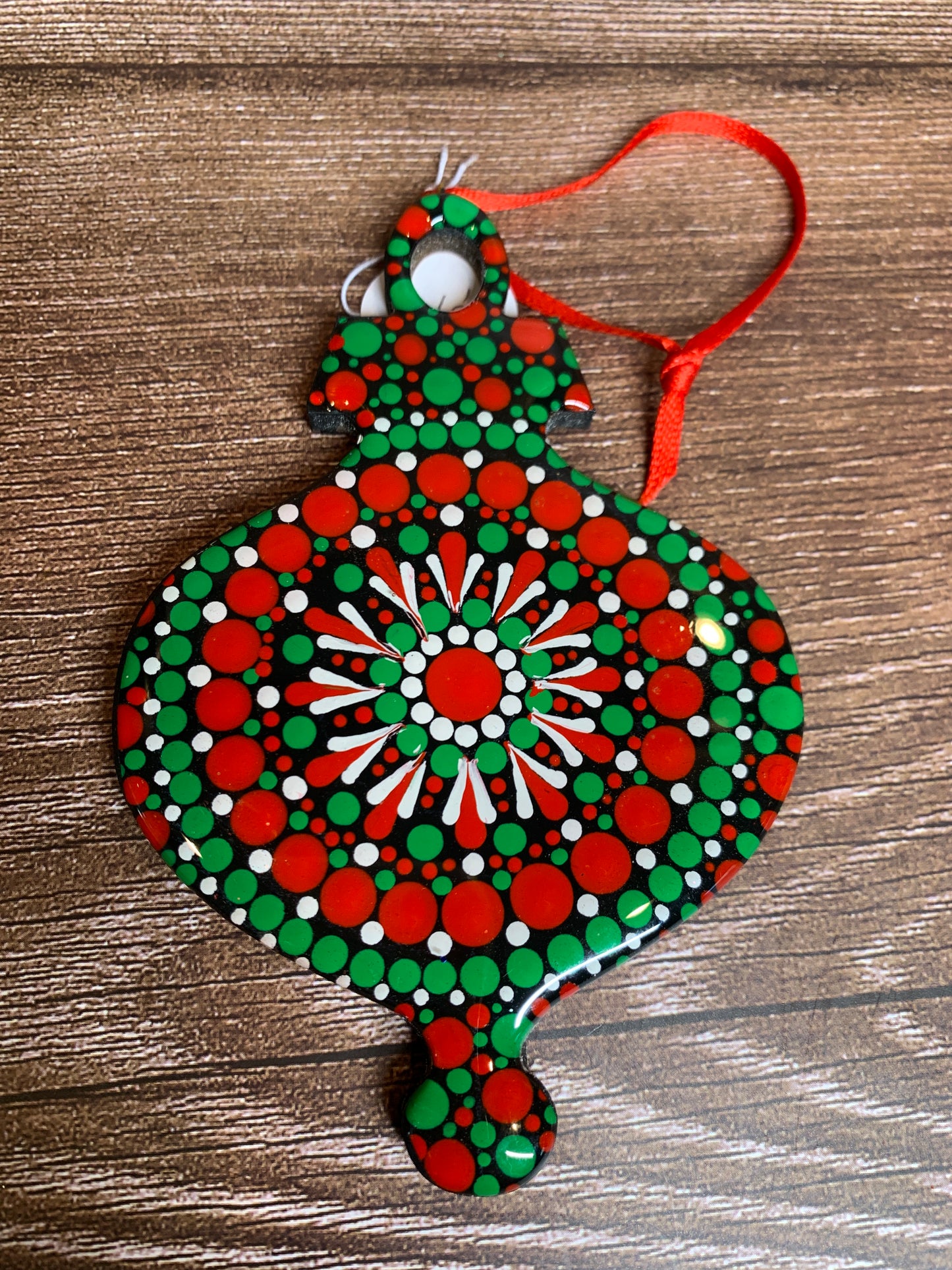 Dot Art Wood Ornament