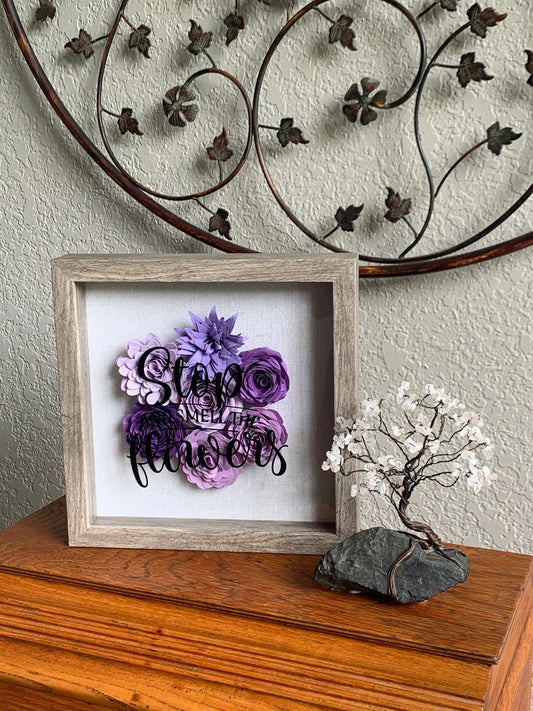 Stop and Smell the Flowers Framed 3D Paper Flowers