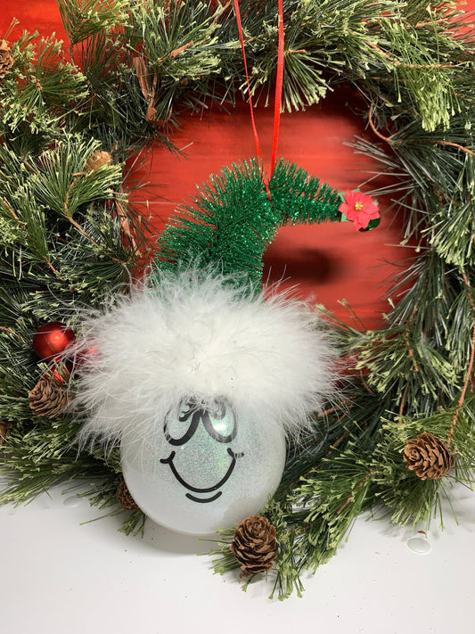 Green Glitter Elf Ornament