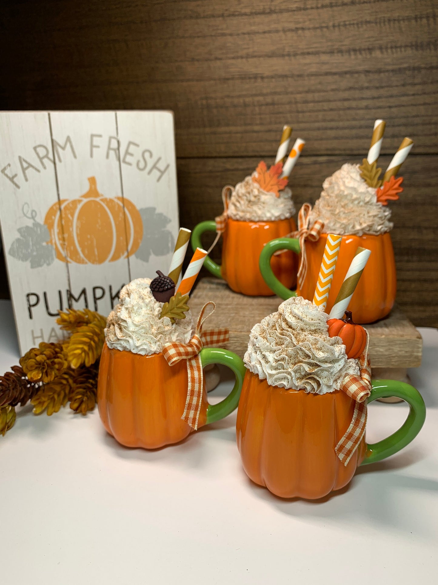 Fall Tier Tray Pumpkin Mini Mugs