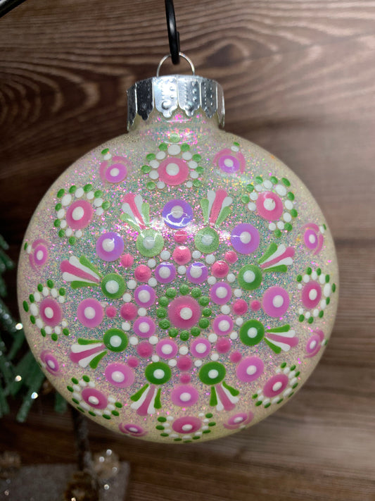 #19 Glittered Dot Art Ornament