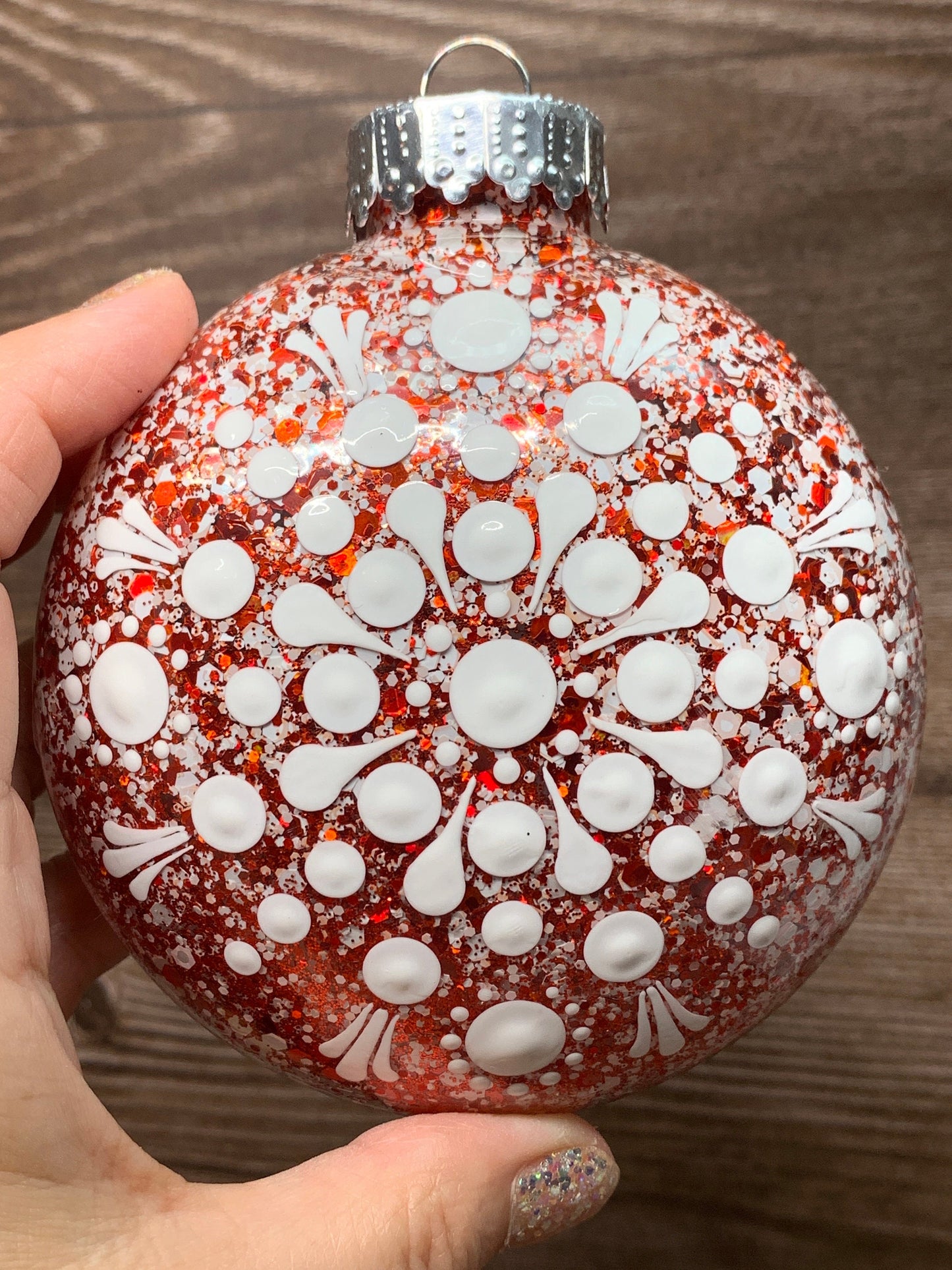 #37 Glittered Dot Art Ornament