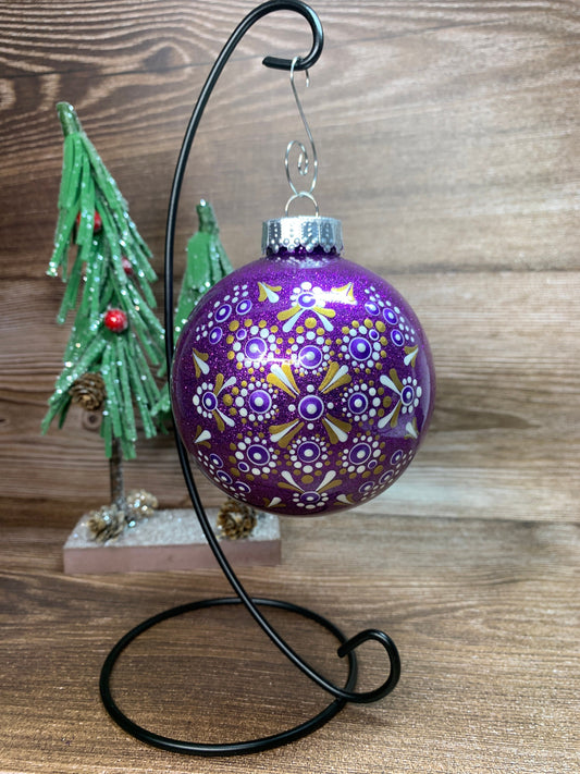 #43 Glittered Dot Art Ornament