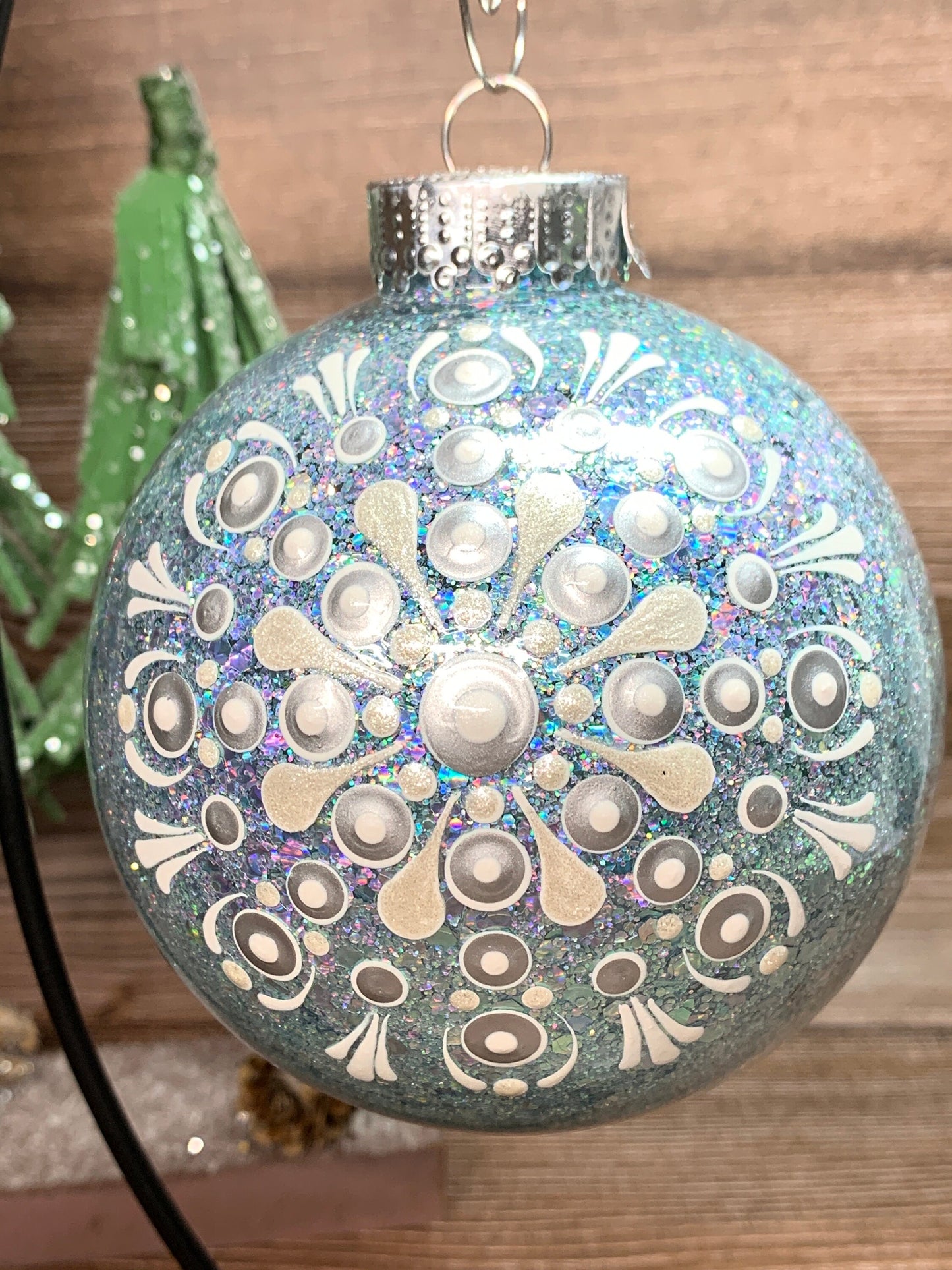 #41 Glittered Dot Art Ornament