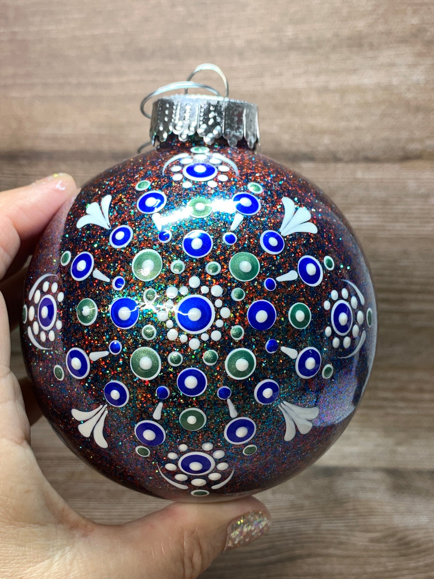 #42 Glittered Dot Art Ornament