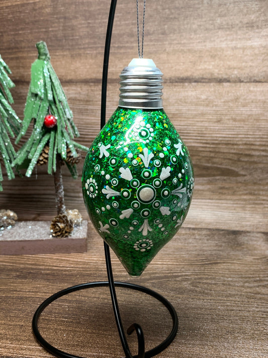 #51 Glittered Dot Art Ornament