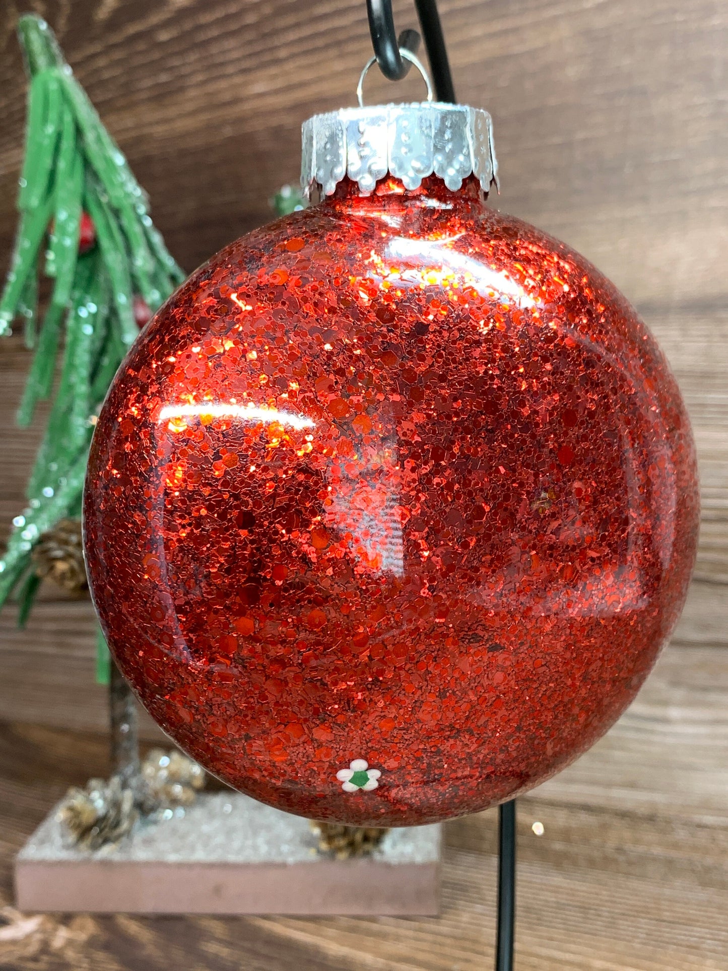 #54 Glittered Dot Art Ornament