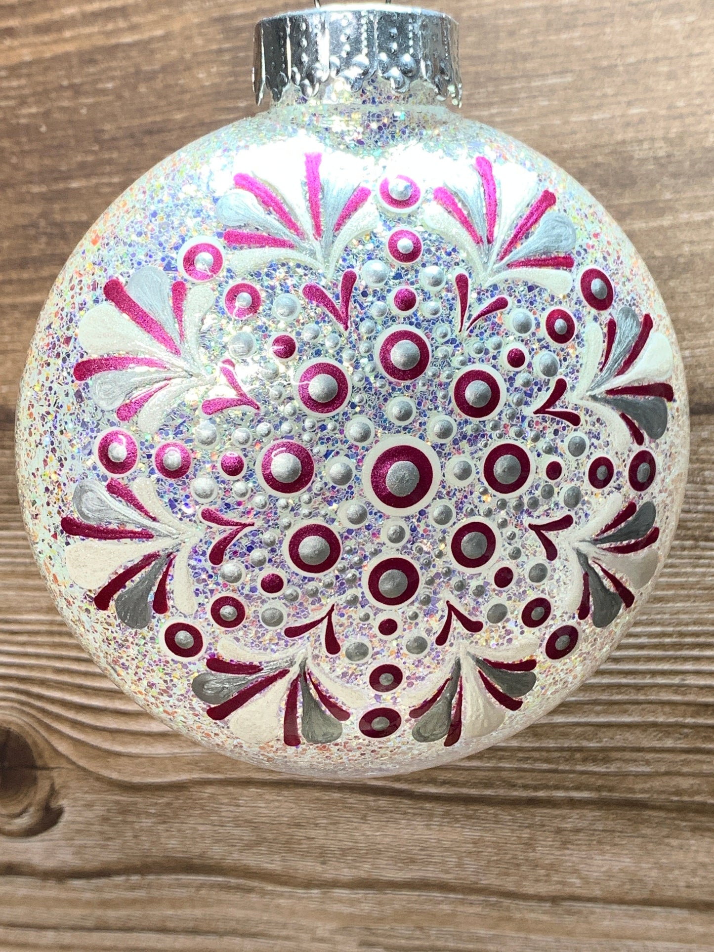 #84 Glittered Dot Art Ornament
