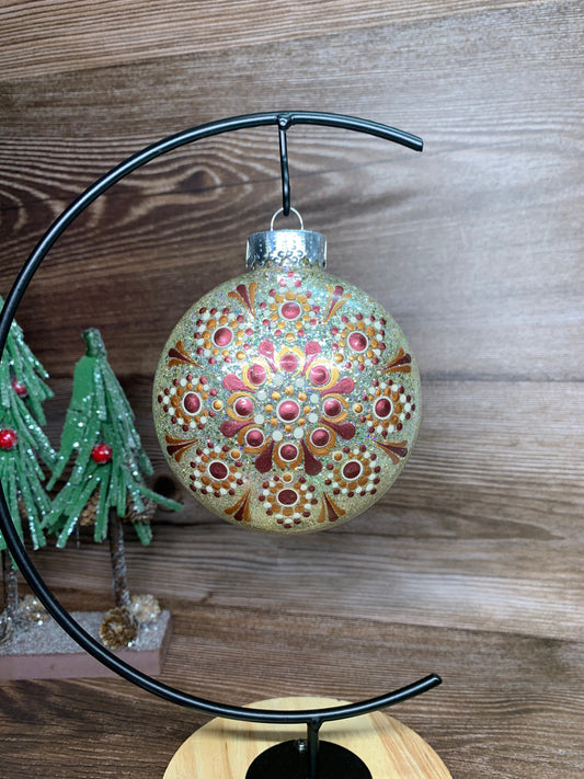 #14 Glittered Dot Art Ornament