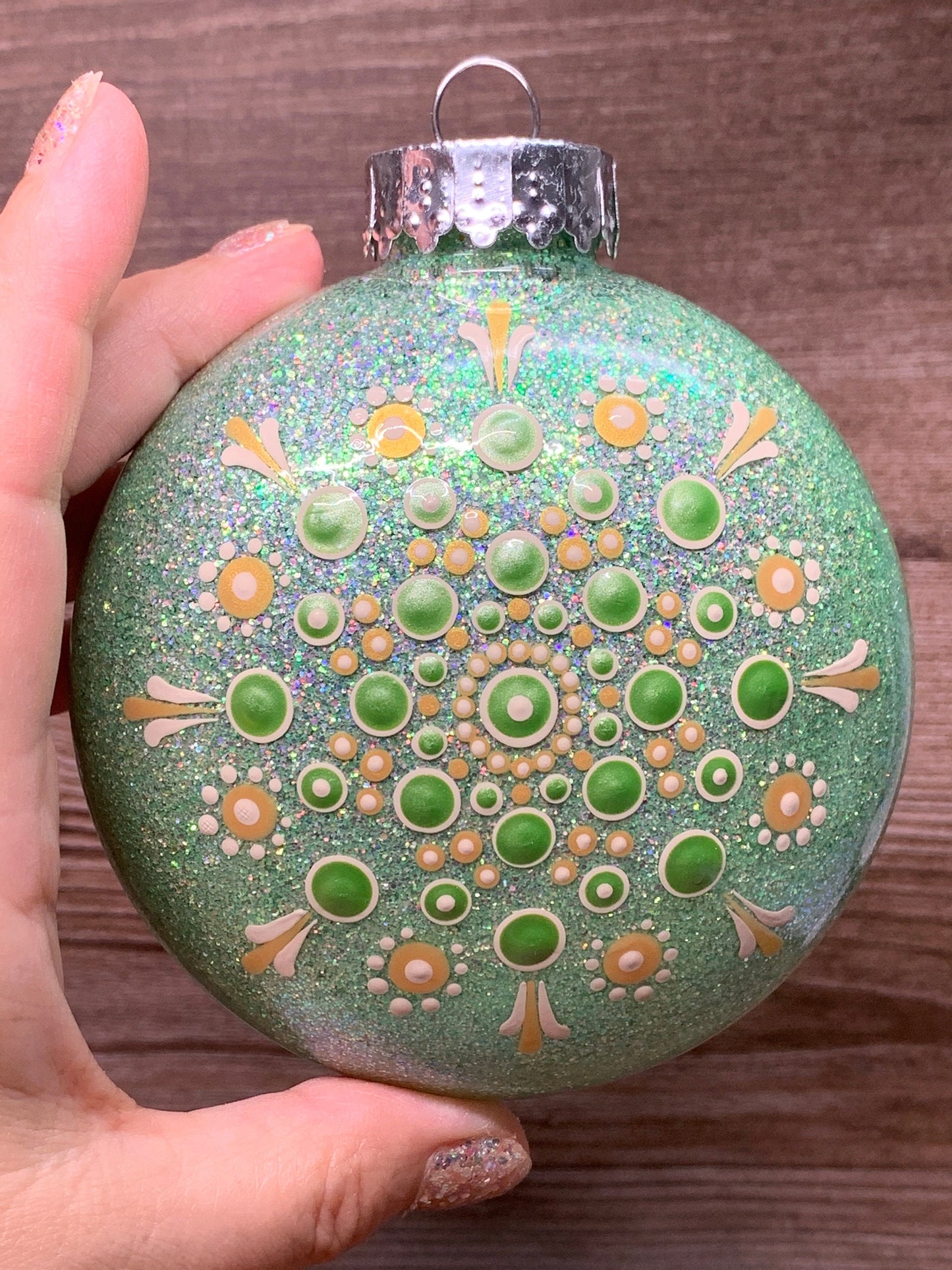 #29 Glittered Dot Art Ornament