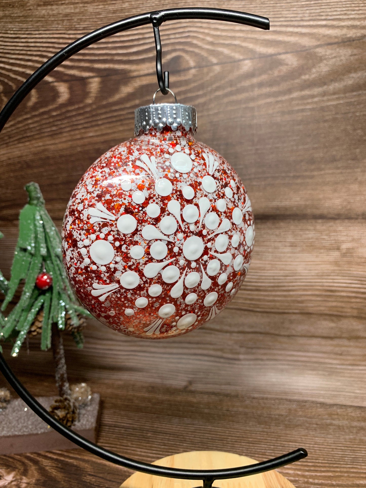 #37 Glittered Dot Art Ornament