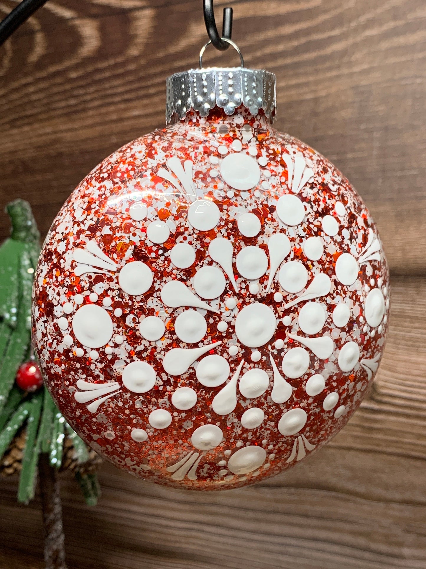 #37 Glittered Dot Art Ornament