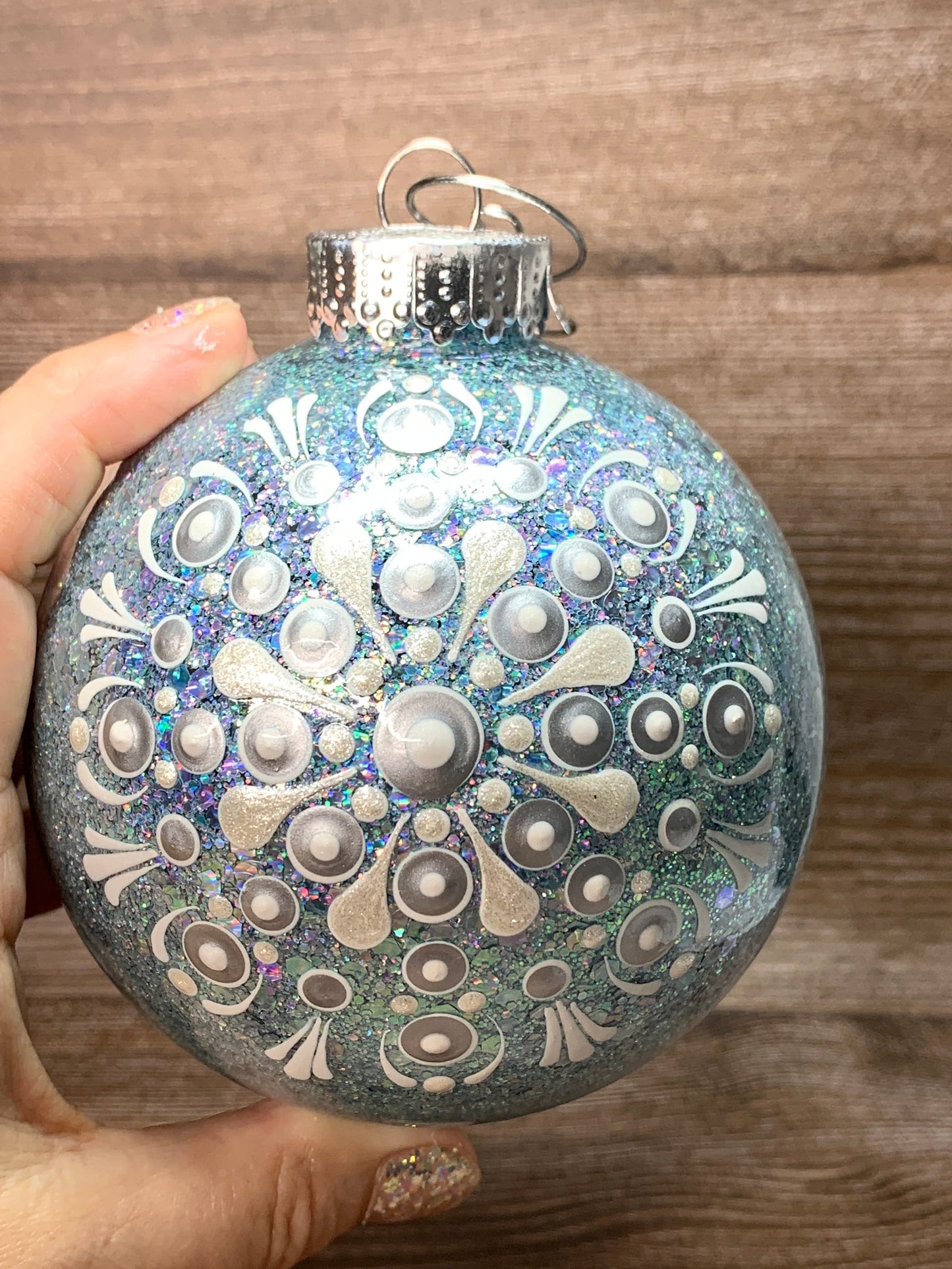 #41 Glittered Dot Art Ornament