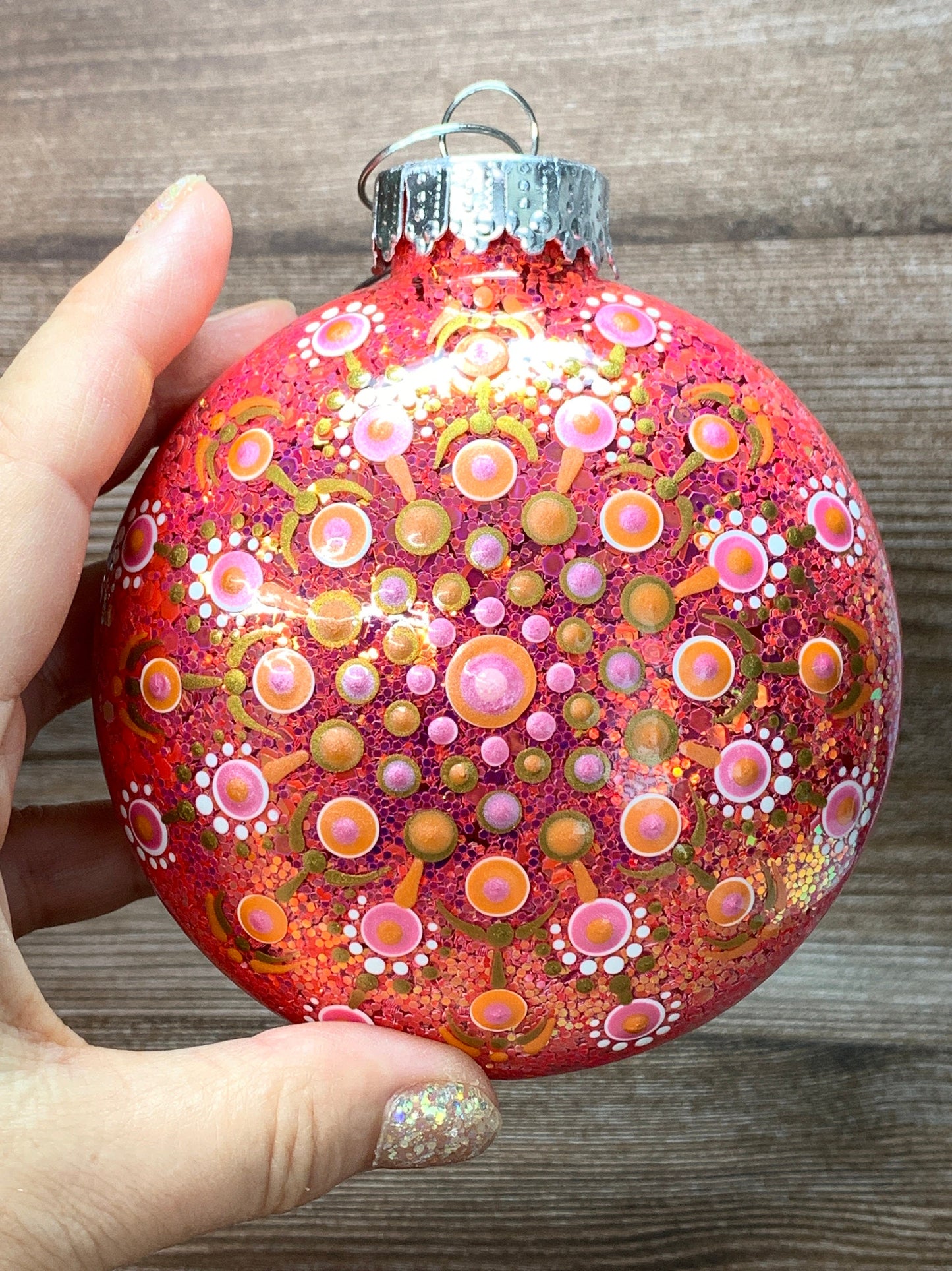 #50 Glittered Dot Art Ornament