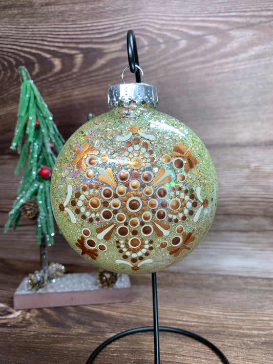 #52 Glittered Dot Art Ornament