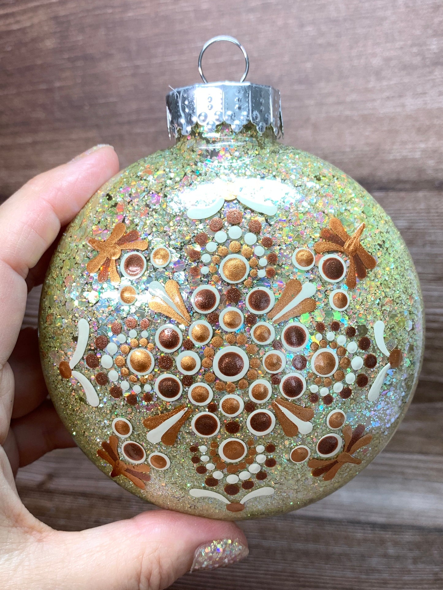 #52 Glittered Dot Art Ornament